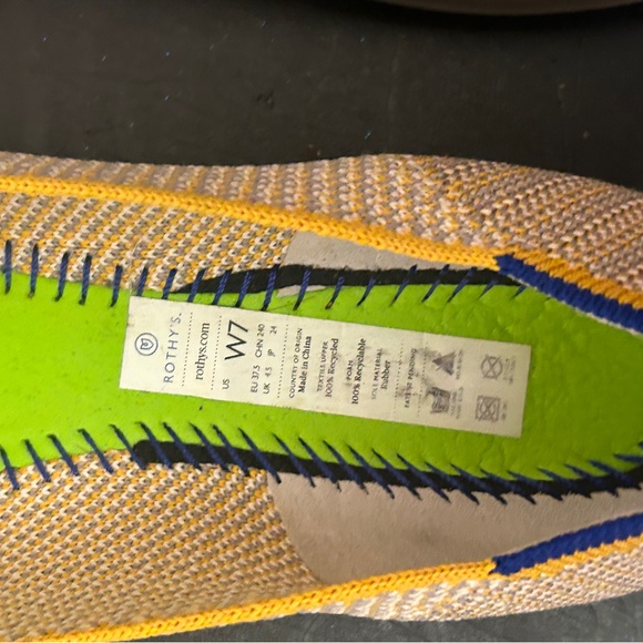 Rothy's The Flat Dandelion Triple Stitch Yellow Size 7 - Picture 5 of 6